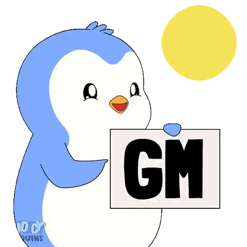 Penguin Holding GM Sign Sticker