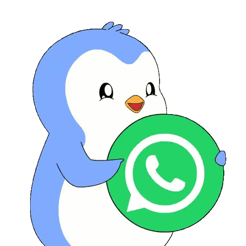Penguin Holding Green WhatsApp Logo Sticker