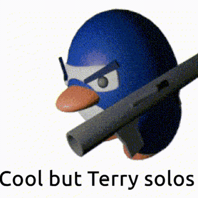 Penguin Holding Gun Cool But Terry Solos GIF