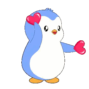 Penguin Holding Heart Sticker