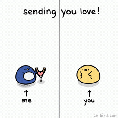 Penguin Holding Heart Beside Yellow Ball Saying Sending You Love