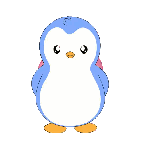 Penguin Holding I Love You Heart Sticker