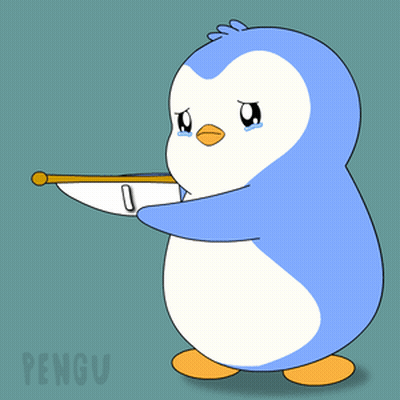 Penguin Holding I Miss You Sign GIF