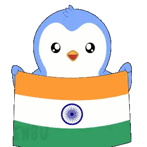 Penguin Holding India Flag Sticker