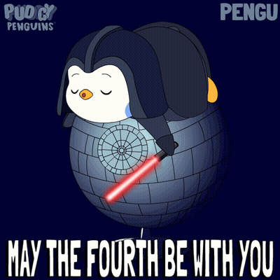 Penguin Holding Lightsaber May The Fourth GIF