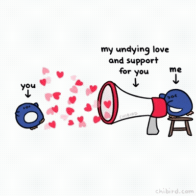Penguin Holding Megaphone My Undying Love And Support For You GIF
