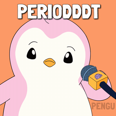 Penguin Holding Microphone With Periodddt GIF