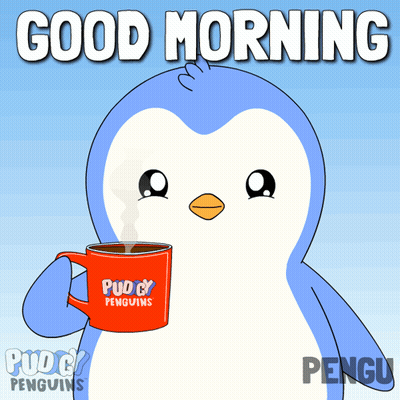 Penguin Holding Mug Saying Pug Penguins GIF