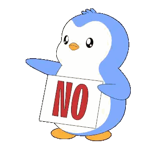 Penguin Holding No Sign Sticker