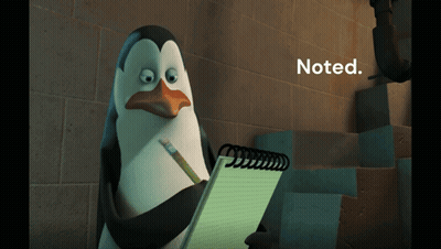 Penguin Holding Notebook And Pencil GIF