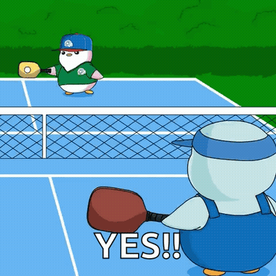 Penguin Holding Paddle Saying Yes GIF