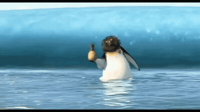 Penguin Holding Pineapple GIF