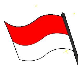 Penguin Holding Red And White Flag Sticker