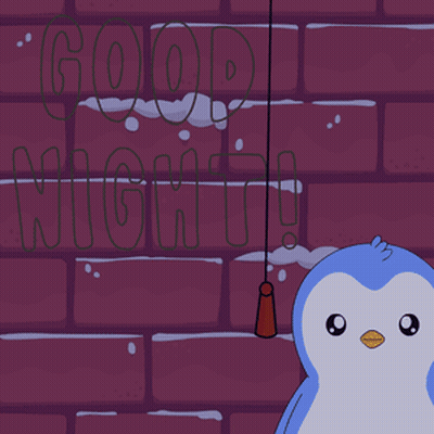 Penguin Holding Rope Saying Good Night GIF
