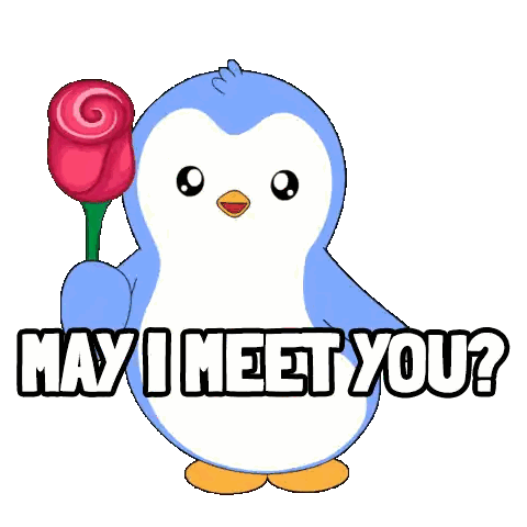 Penguin Holding Rose May I Meet You Sticker
