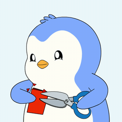 Penguin Holding Scissors And Paper GIF