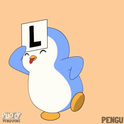 Penguin Holding Sign GIF