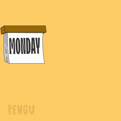 Penguin Holding Sign Saying Monday GIF