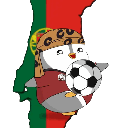 Penguin Holding Soccer Ball Sticker