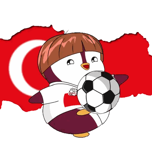 Penguin Holding Soccer Ball Sticker