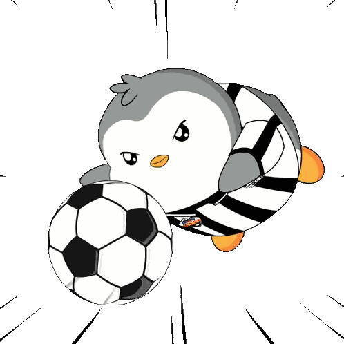 Penguin Holding Soccer Ball Sticker