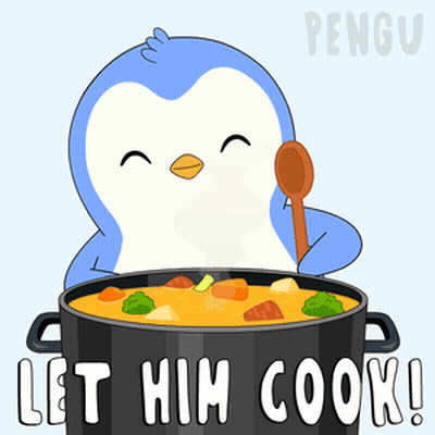 Penguin Holding Spoon In Soup Let Him Cook GIF