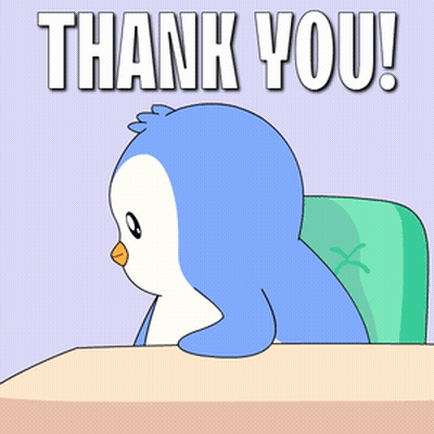 Penguin Holding Thank You Megaphone GIF