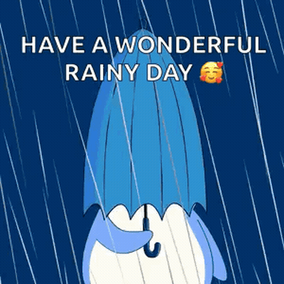 Penguin Holding Umbrella Have A Wonderful Rainy Day GIF