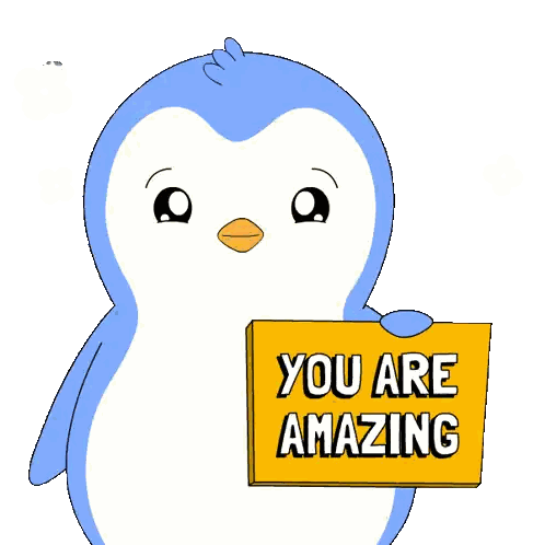 Penguin Holding You Are Amazing Sticker