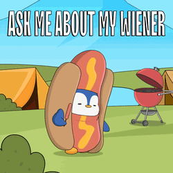 Penguin Hot Dog Face Weiner GIF