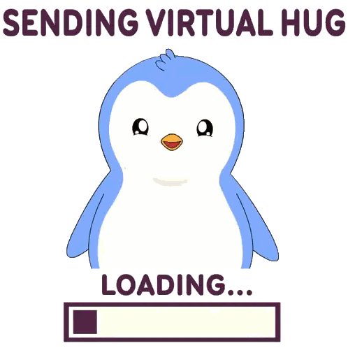 Penguin Hug Sending Virtual Hug Sticker