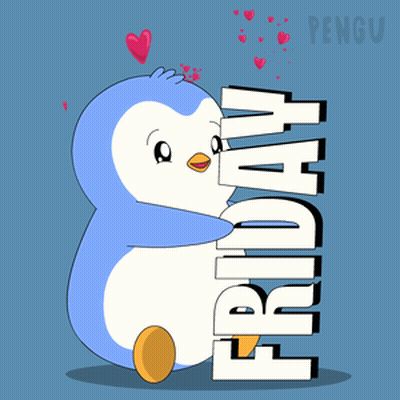 Penguin Hugging Friday With Hearts GIF