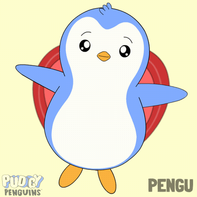 Penguin In A Heart Saying Pengu GIF