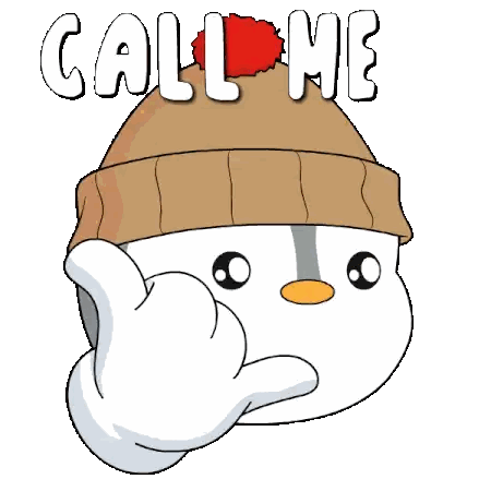 Penguin In Beanie Giving Call Me Sign Sticker