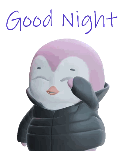 Penguin In Black Jacket Good Night Sticker