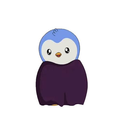Penguin In Blue And White With Black Cape Sticker