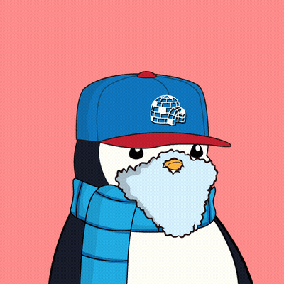 Penguin In Blue Hat And Scarf GIF