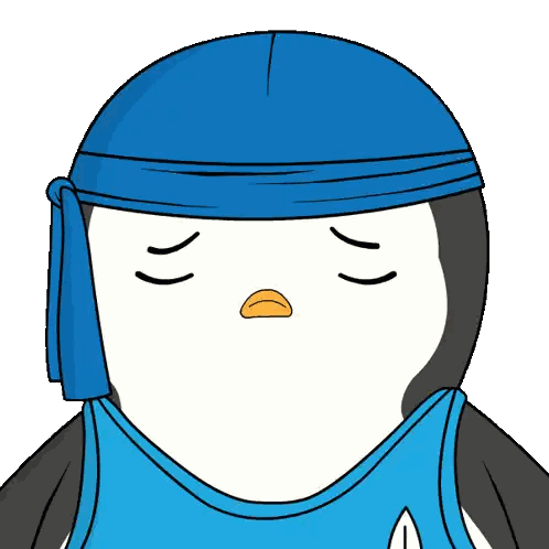Penguin In Blue Headband And Shirt Sticker