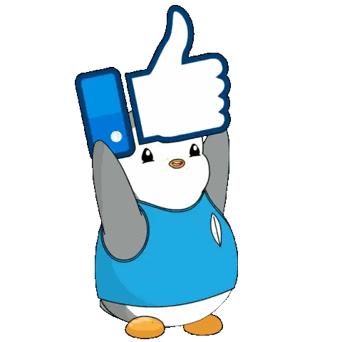 Penguin In Blue Shirt Giving Thumbs Up Sticker