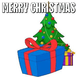 Penguin In Box Merry Christmas Sticker