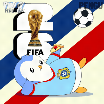 Penguin In Chef Hat Kicking Soccer Ball Portugal Flag GIF
