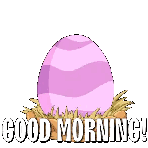 Penguin In Egg Saying Good Morning Sticker