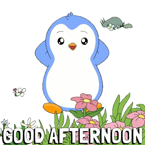 Penguin In Flower Field Sticker