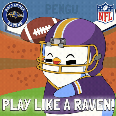 Penguin In Football Helmet Saying Play Like A Raven GIF