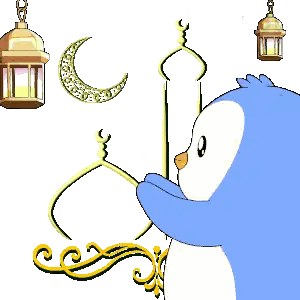 Penguin In Front Of Mosque And Lanterns Sticker