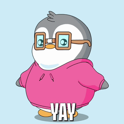 Penguin In Glasses And Pink Hoodie Saying Yay GIF