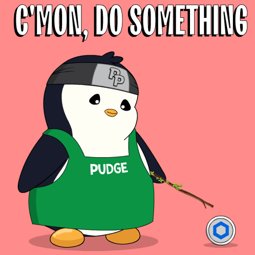 Penguin In Green Apron With Pudge GIF