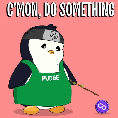 Penguin In Green Apron With Pudge GIF