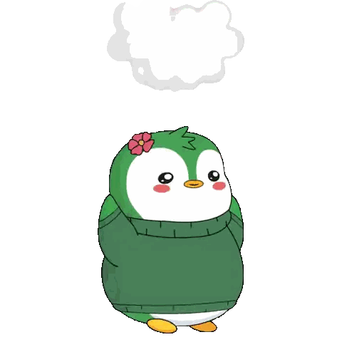 Penguin In Green Sweater With Thanks Rainbow Sticker