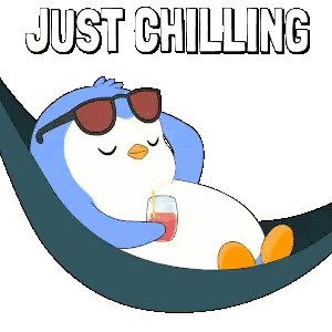 Penguin In Hammock Chilling Sticker